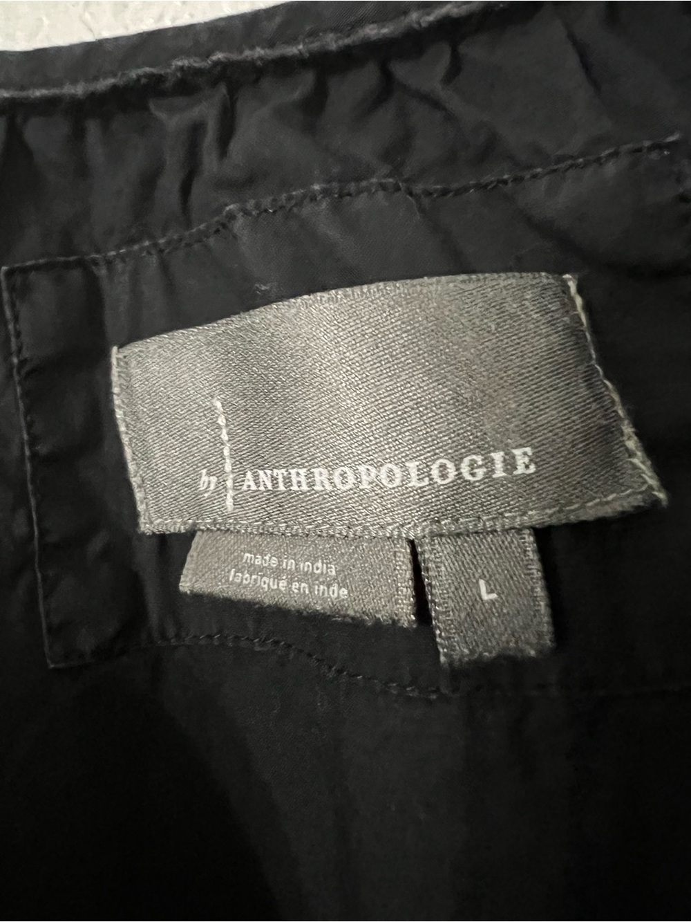 Anthropologie Black V-Neck Smocked Waist Tiered Mini Dress - Picture 4 of 7